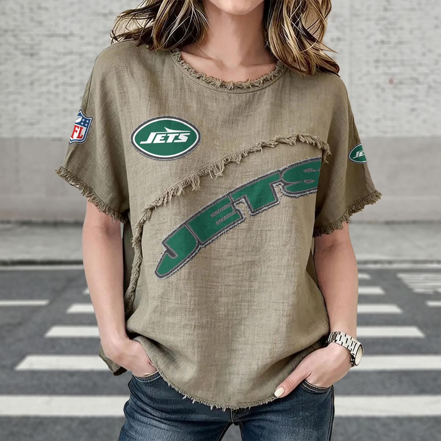 NYJ x NFL Womenƒ??s Vintage O-Neck 2905 DatND DVT