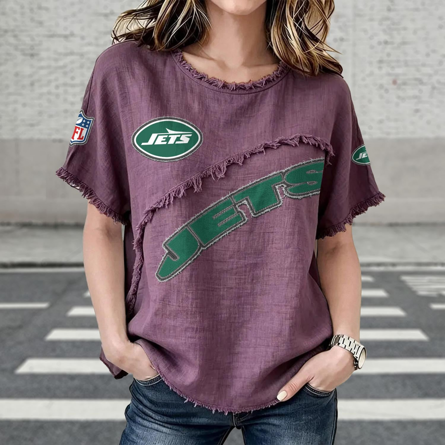NYJ x NFL Womenƒ??s Vintage O-Neck 2905 DatND DVT