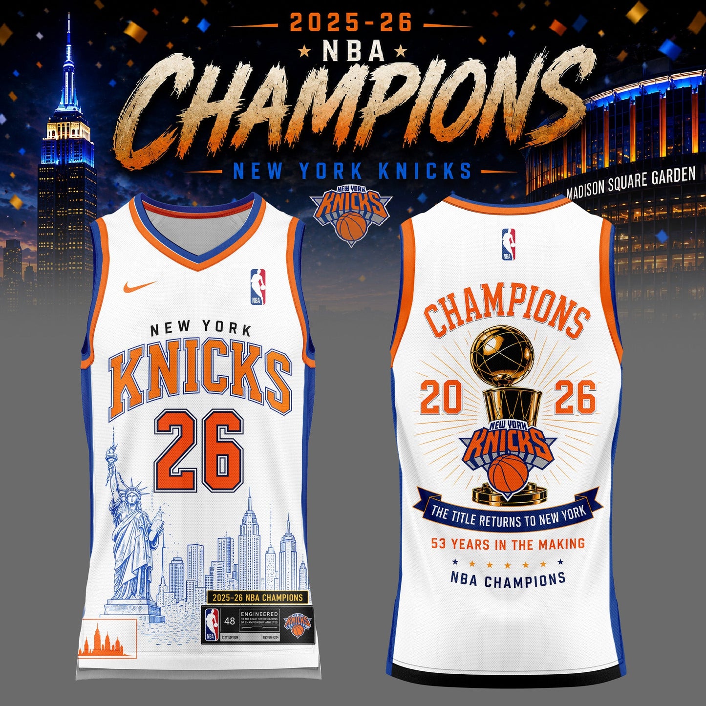 NYK x NBA Finals Champions Luxury Tank Top 150626