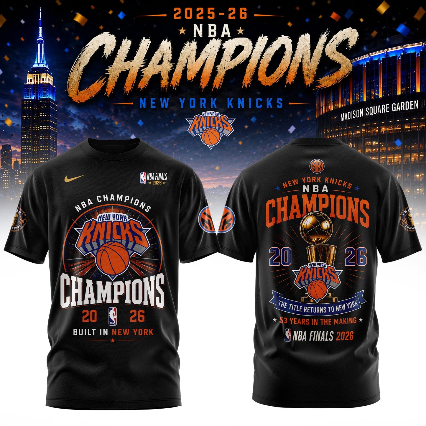 NYK x NBA Finals Champions Luxury V4 Shirt 150626 1