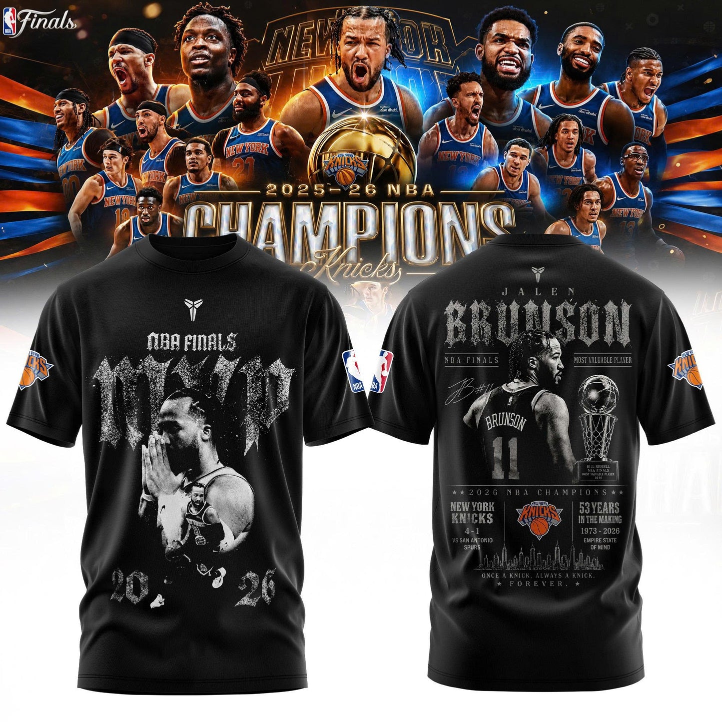 NYK x NBA Finals Champions Luxury V6 Shirt 150626