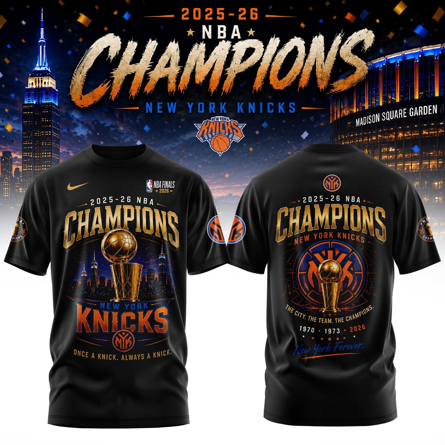 NYK x NBA Finals Champions Luxury V8 Shirt 150626