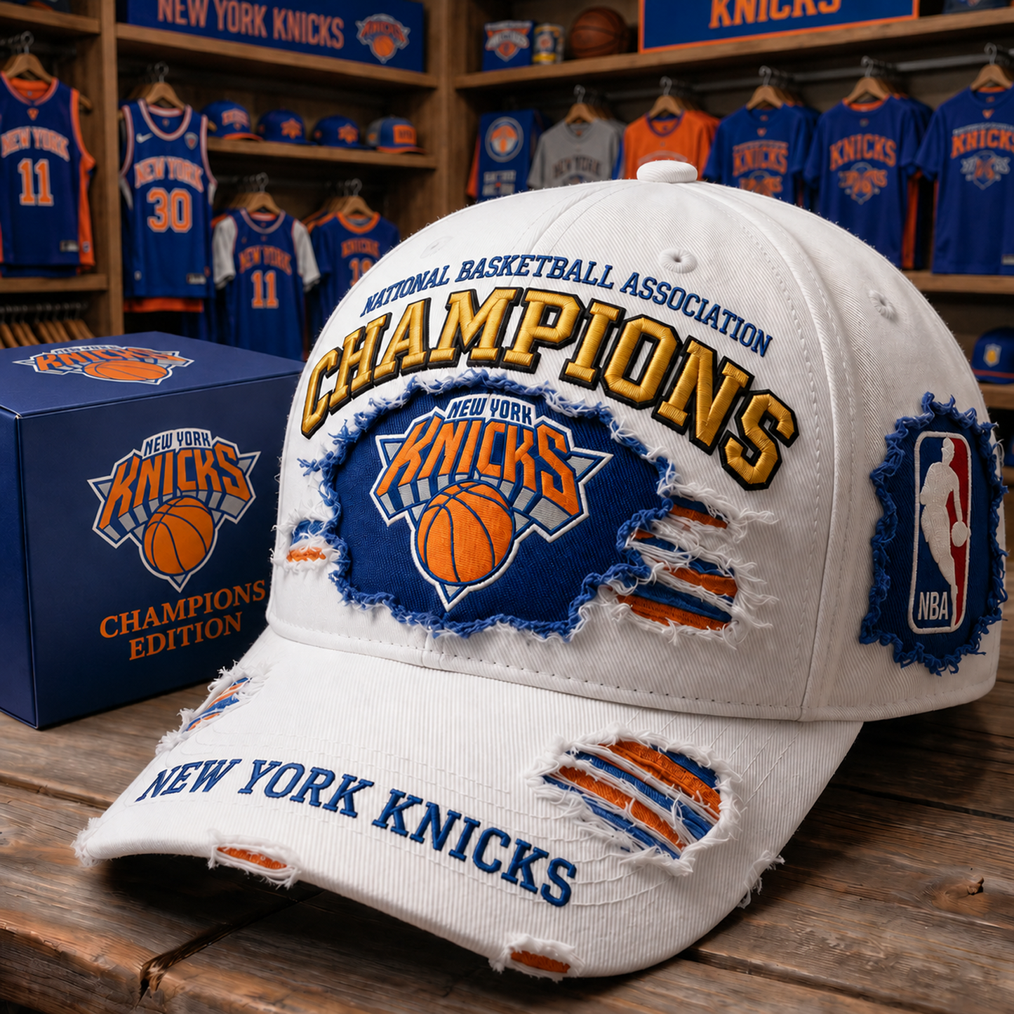 NYK x NBA Champions 2026 Premium Cap 2605 DatND TanND
