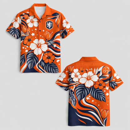 Netherlands World Cup 2026 Floral Hawaiian Shirt PVT02 DATND LBN 90526