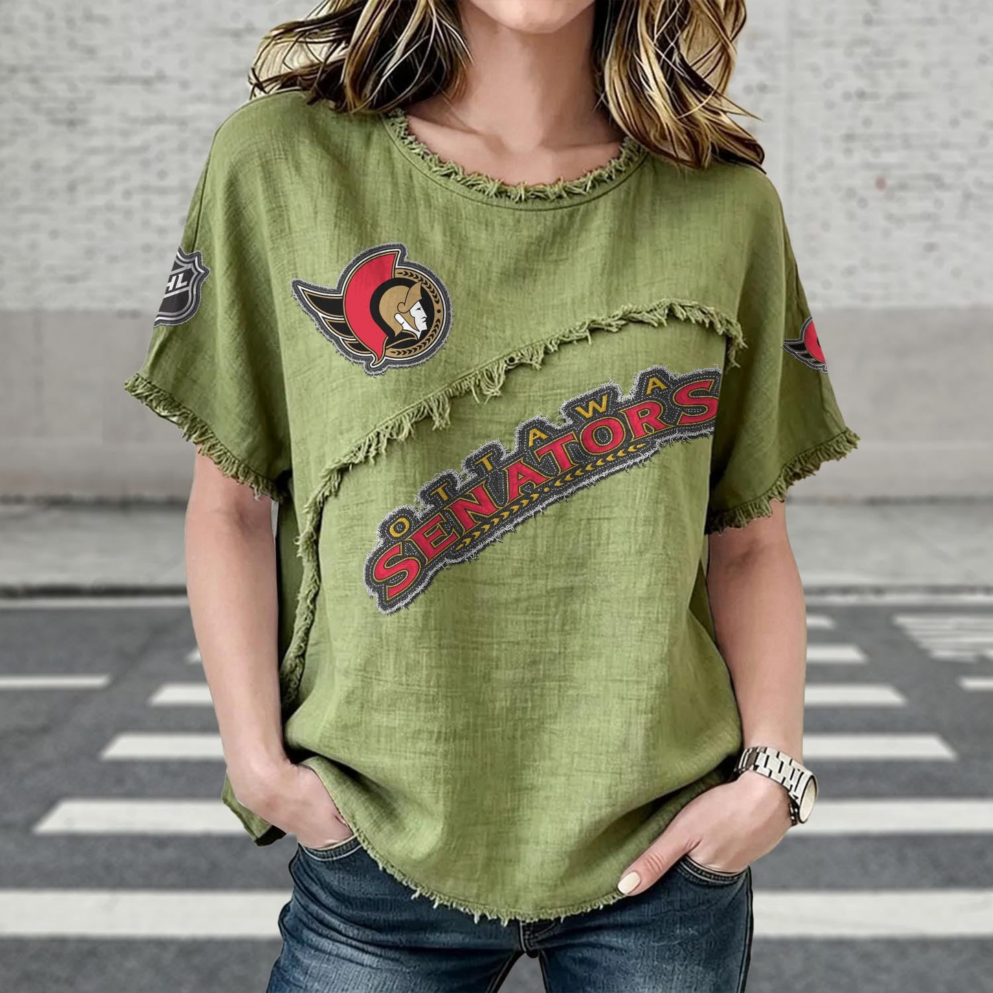 OTT  x NHL Womenƒ??s Vintage O-Neck 2905 DatND DVT