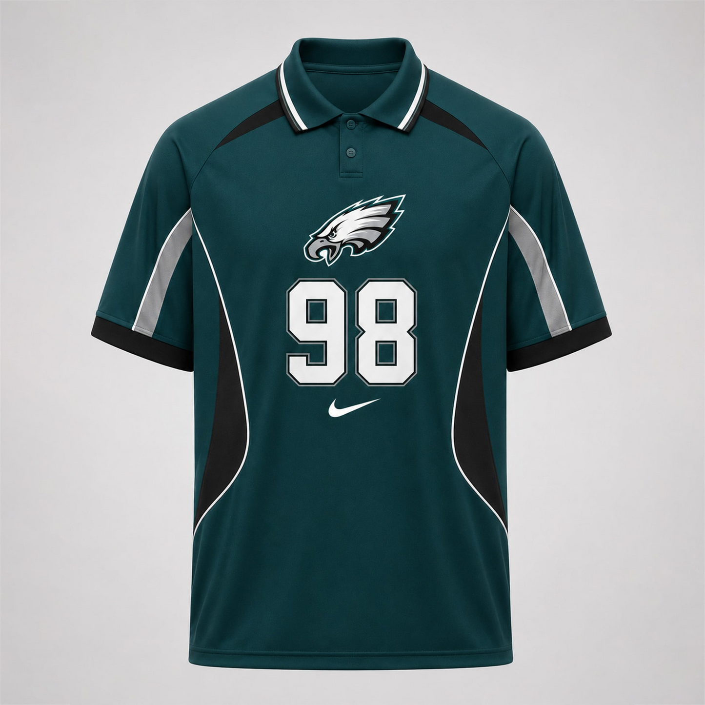 PHI Premium NFL Custom Number Sports Style Polo Shirt 2406