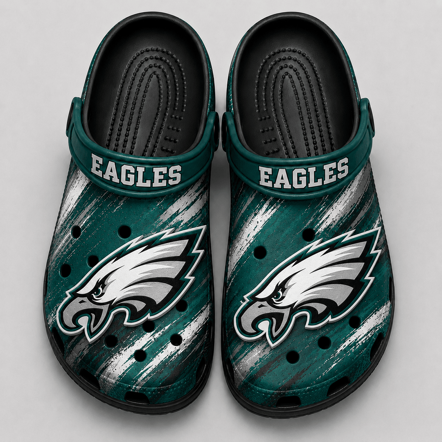 PHI Premium NFL Game Day Football Fan Sport Clogs Crocs Abstract Scratch 1706