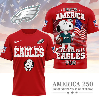 PHI Premium NFL Snoopy America 250 3D Shirt 1706