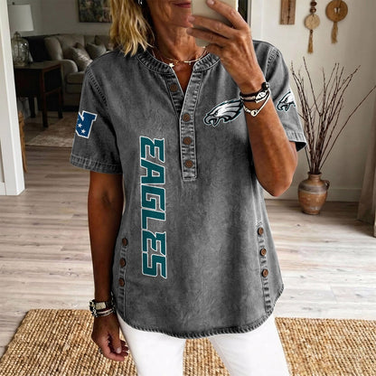 PHI x NFL Womenƒ??s Denim Casual Tops DATND LBN 190526