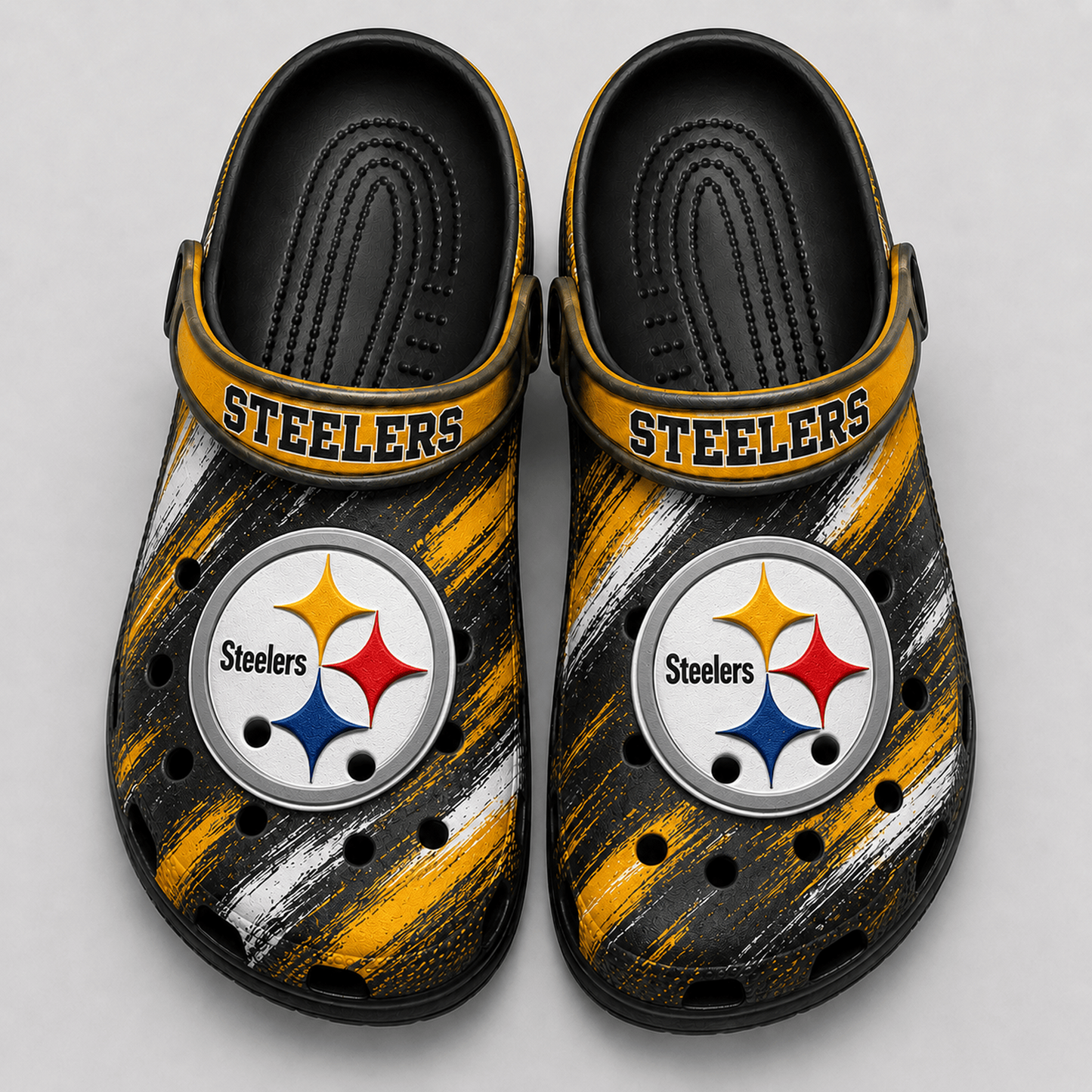 PIT Premium NFL Game Day Football Fan Sport Clogs Crocs Abstract Scratch 1706