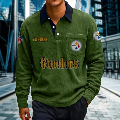 PIT X Premium NFL Corduroy color-blocked long-sleeved shirt NDT NHT