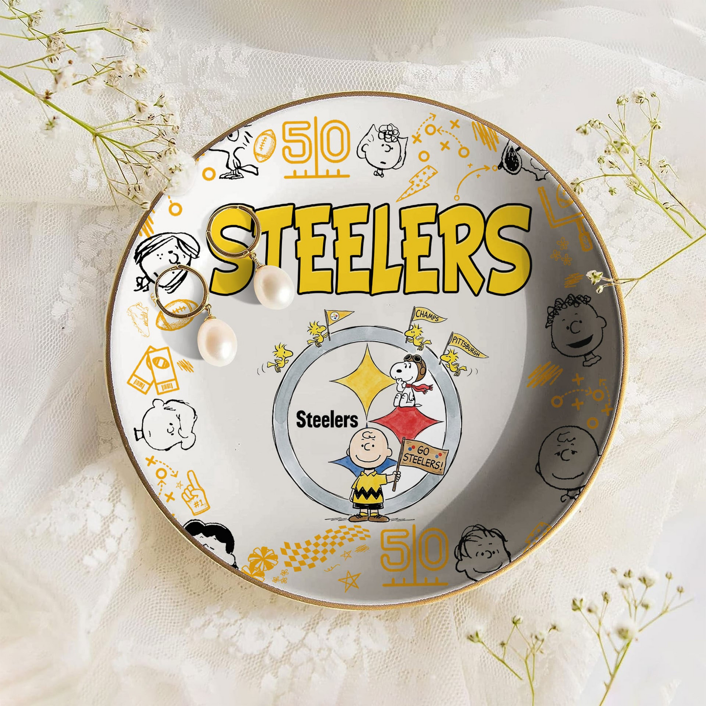PIT x NFL Premium NFL Snoopy Jewelry Dish 0406 DatND DVT