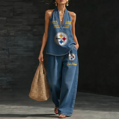 PIT x NFL Women's Vintage Washed Denim Suit DATND TANTD 030626