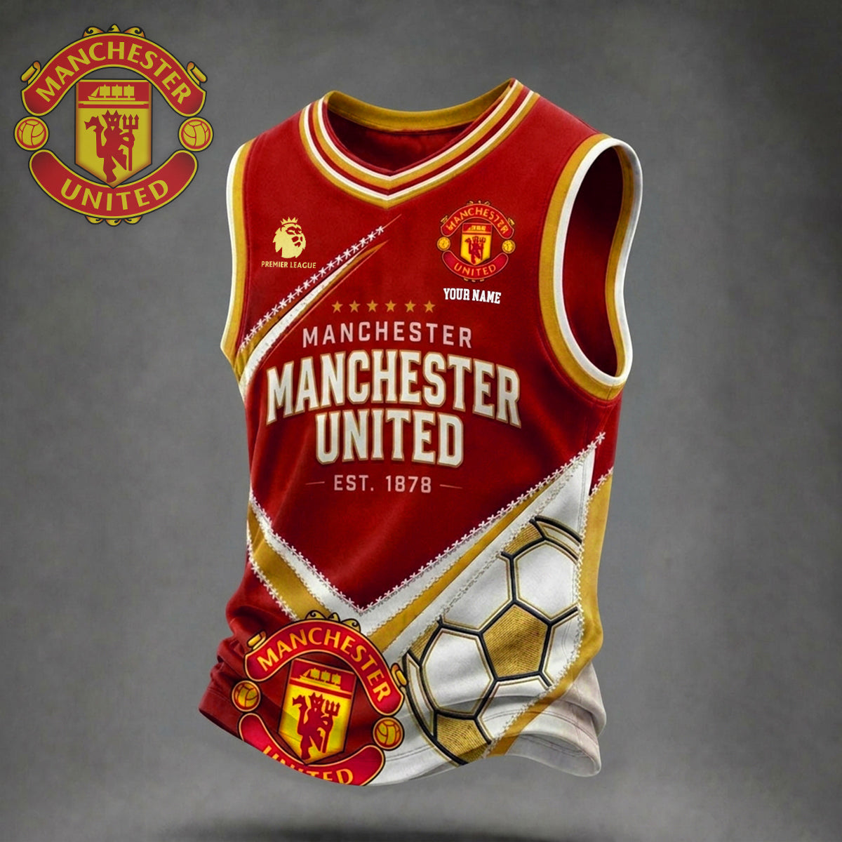 PREMIUM LUXURY EPL X MU Game Day V-Neck Tank Top Custome Shirt NDT NHM 050626