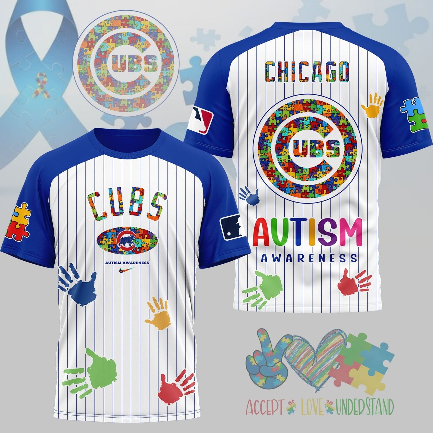 PREMIUM MLB X CC Autism Support 3D Shirt Limited Editions NDT NHM 080426
