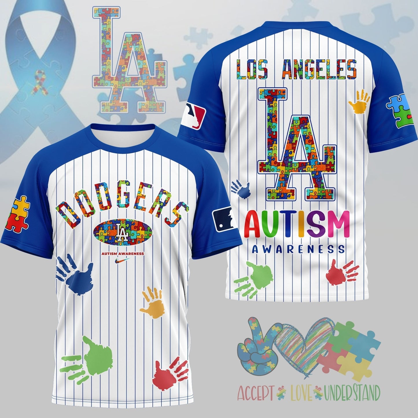 PREMIUM MLB X LAD Autism Support 3D Shirt Limited Editions NDT NHM 080426