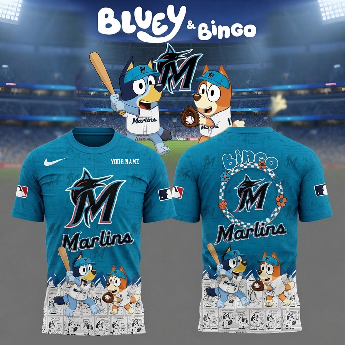 PREMIUM MLB X MM Bluey & Bingo Comic Shirt NDT NHM 260526
