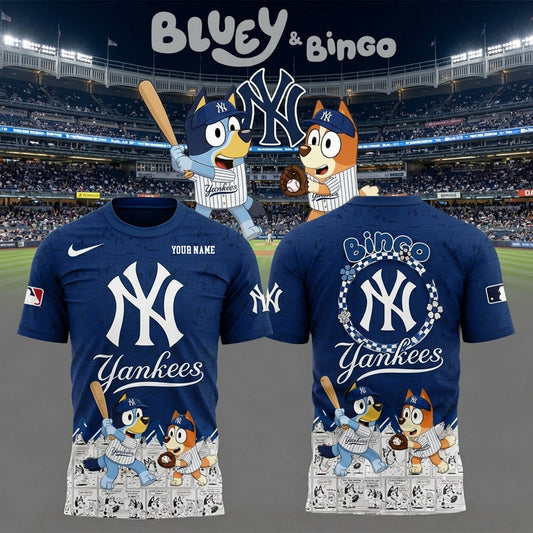 PREMIUM MLB X NYY Bluey & Bingo Comic Shirt NDT NHM 260526