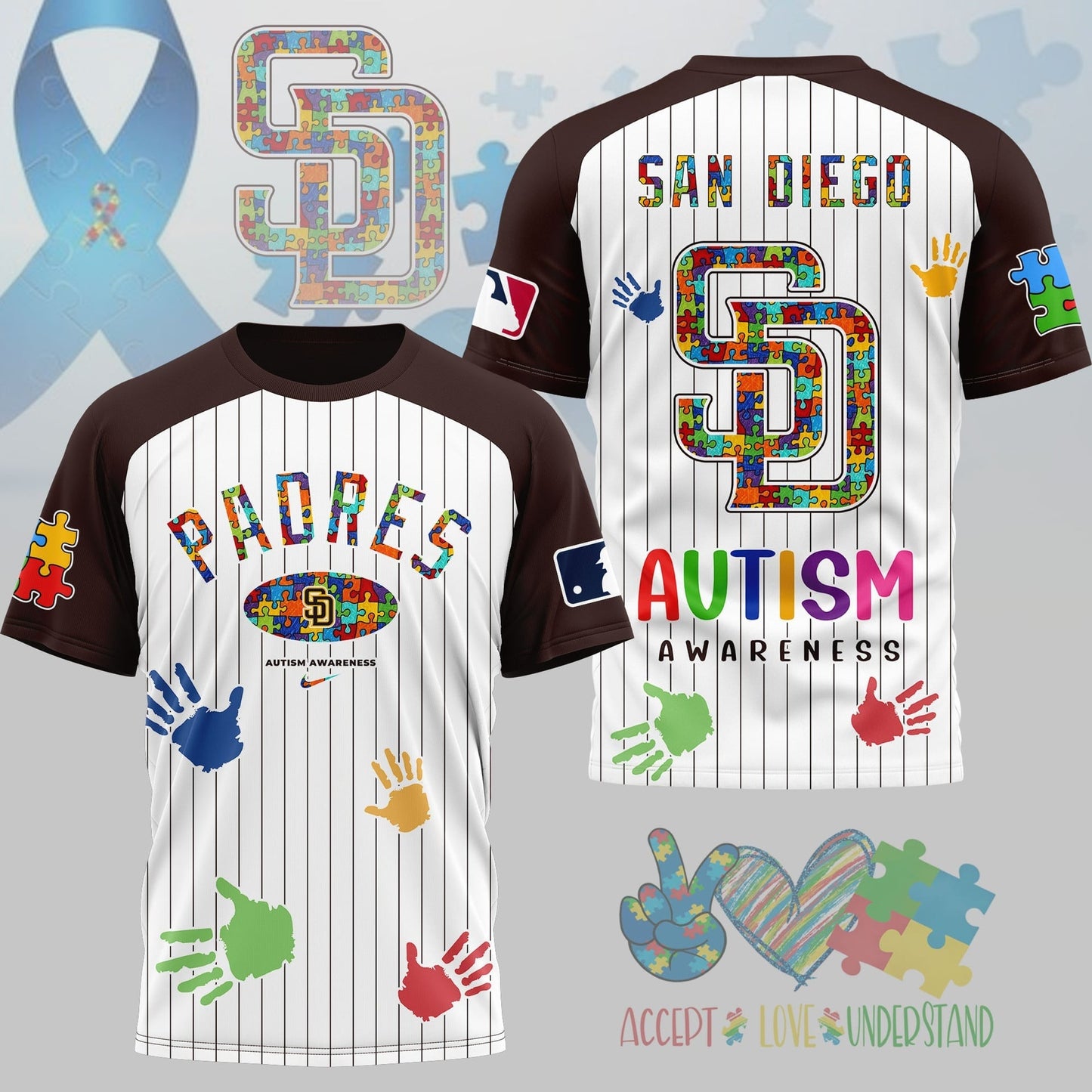 PREMIUM MLB X SDP Autism Support 3D Shirt Limited Editions NDT NHM 080426