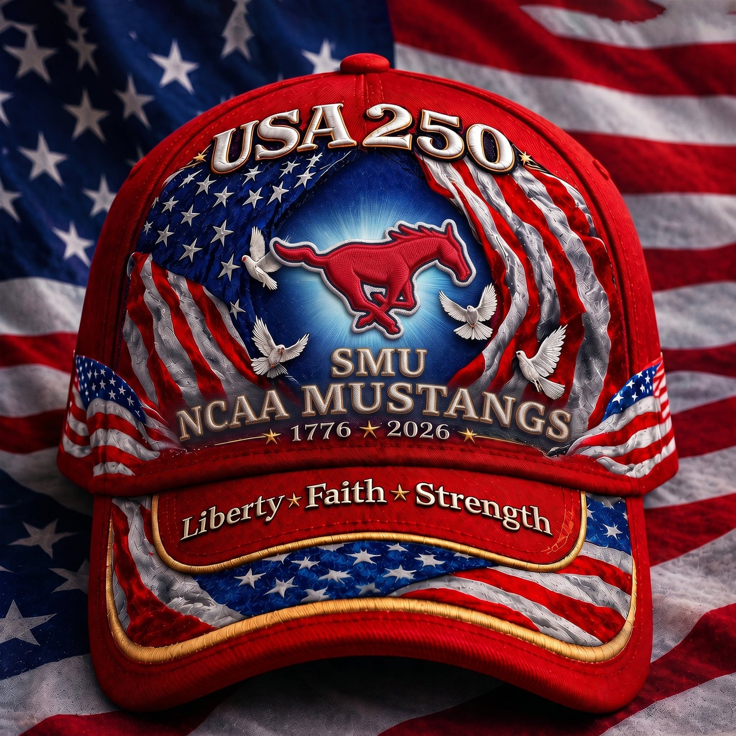 PREMIUM NCAA  x SMU 250 Years Anniversary Of Freedom Cap   290626