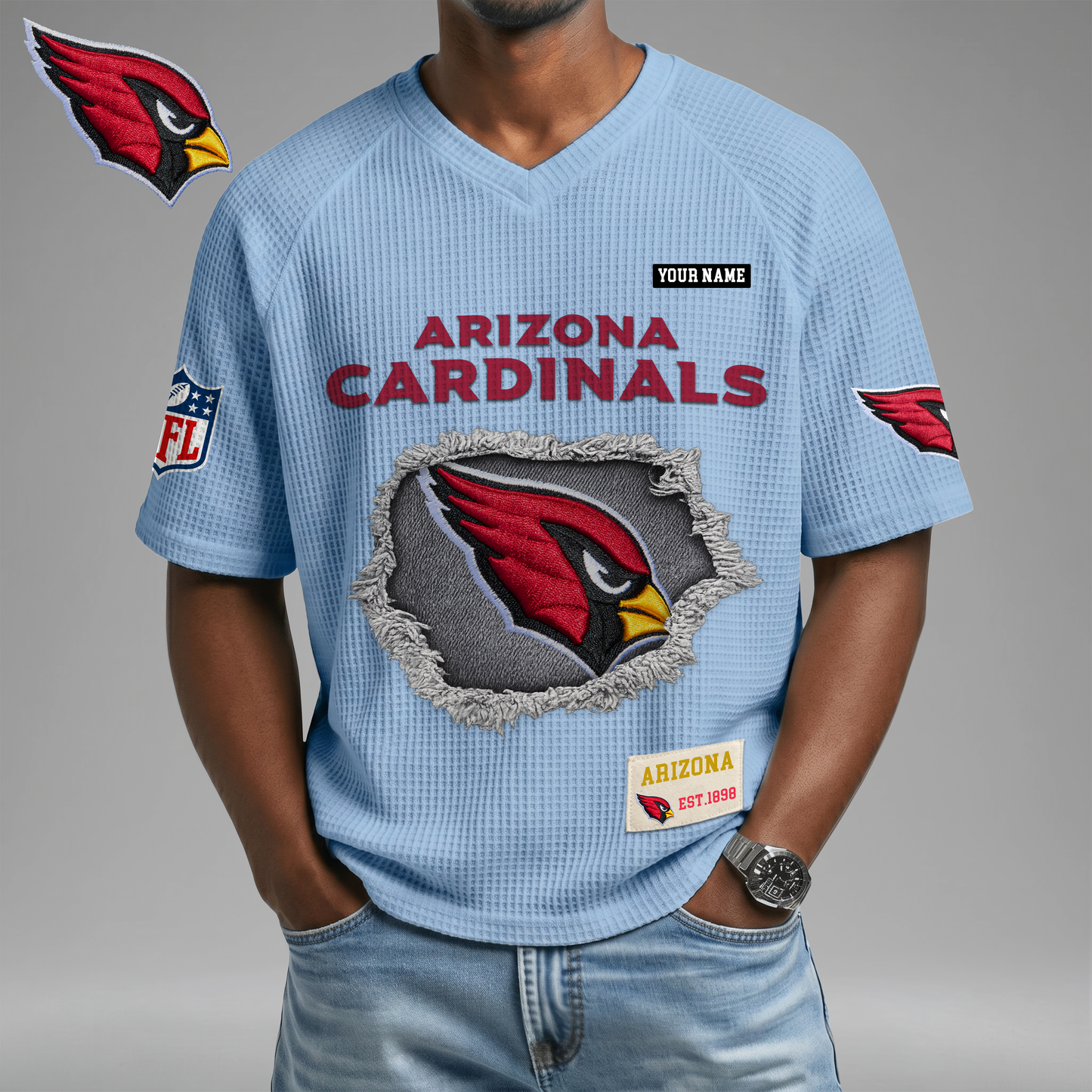 PREMIUM NFL X AC Game Day Waffle V-neck T-shirt 110626