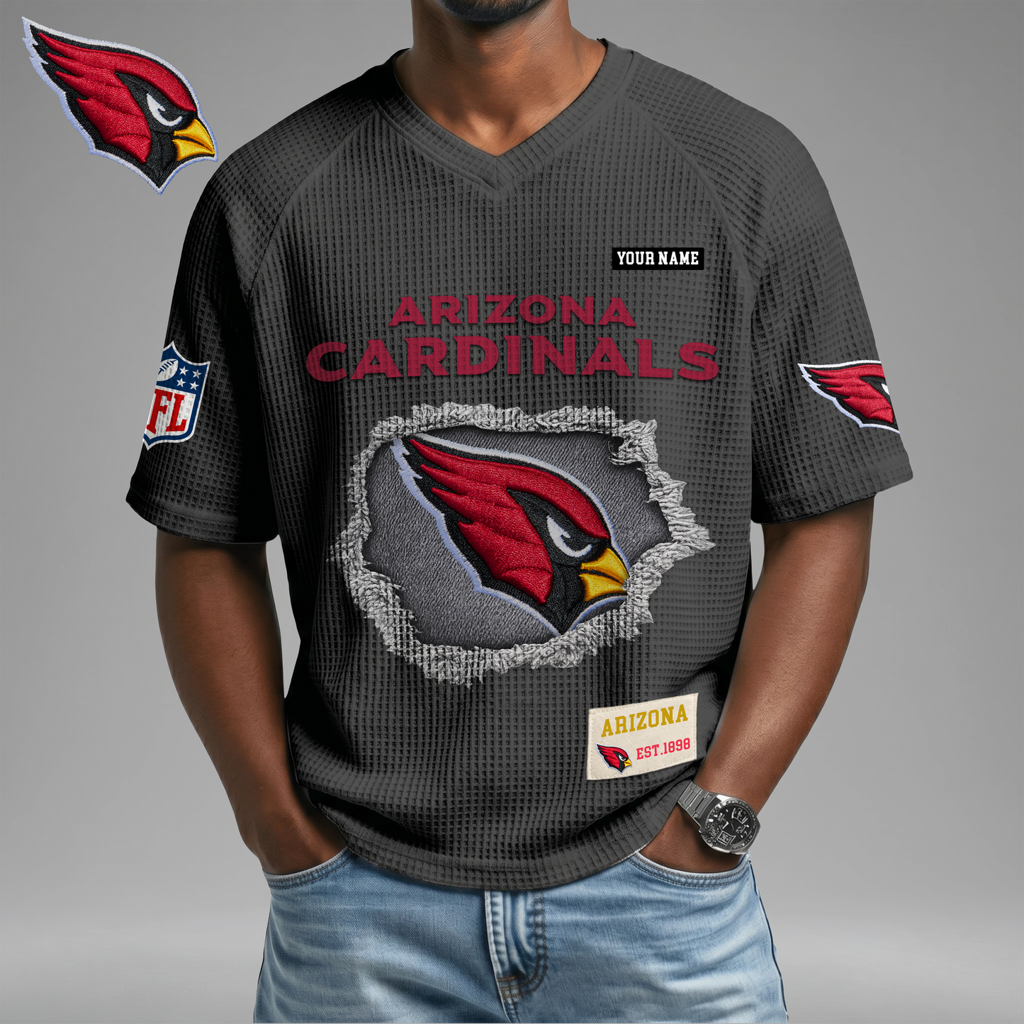 PREMIUM NFL X AC Game Day Waffle V-neck T-shirt 110626