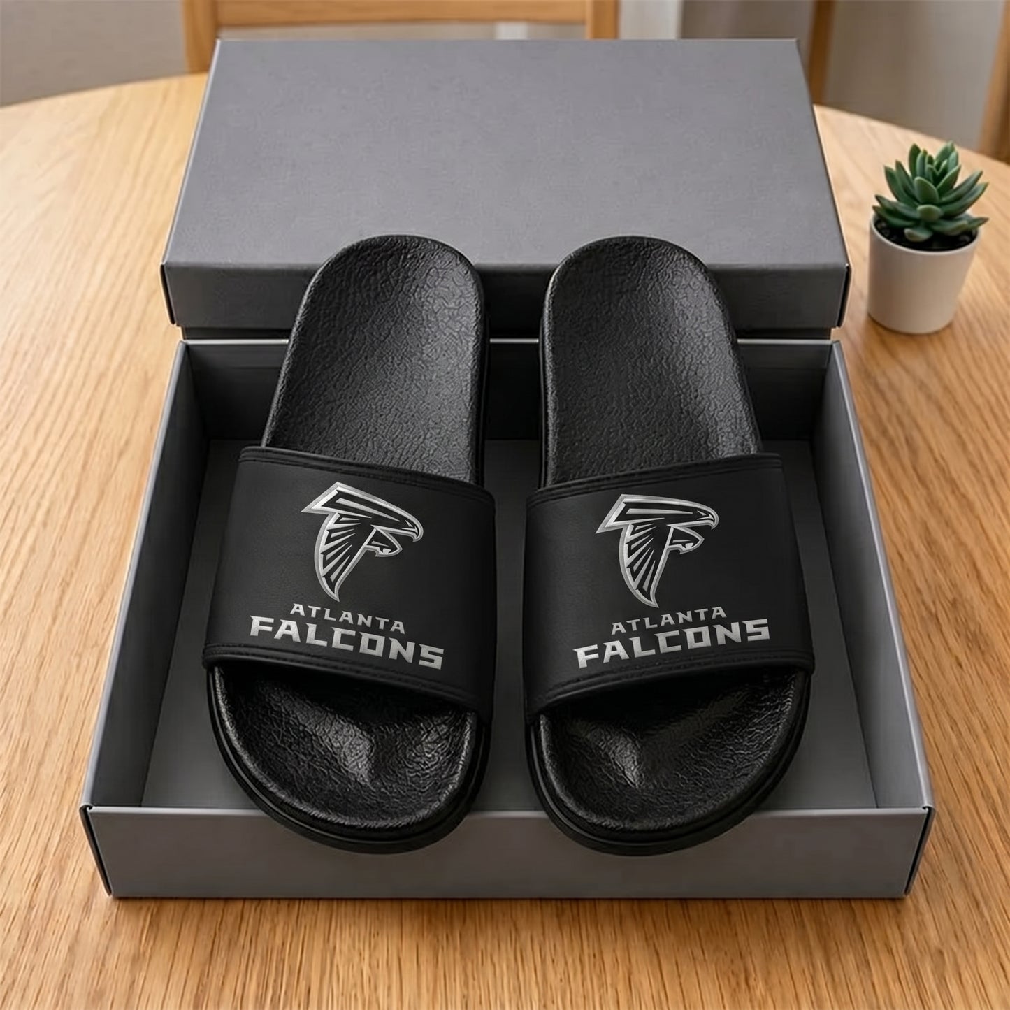 PREMIUM NFL X AF New Black Slippers All Size Custom Name FOR SUMMER HOLIDAY NDT VHM 160626