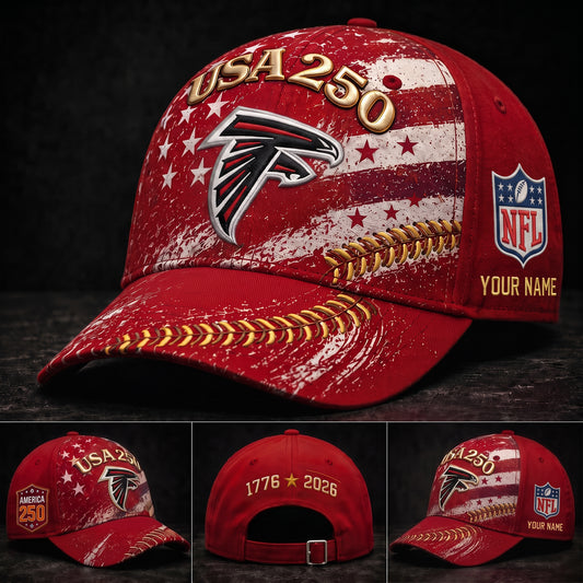 PREMIUM NFL X ATL GAMEDAY EXCLUSIVE PERSONALIZED 250 YEAR ANNIVERSARY CAP 010726