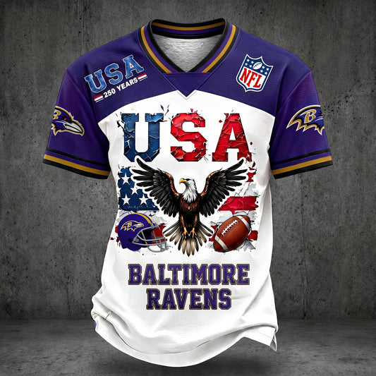 PREMIUM NFL X BAL LUXURY V-Neck 250 Years Of T- Shirt 160626
