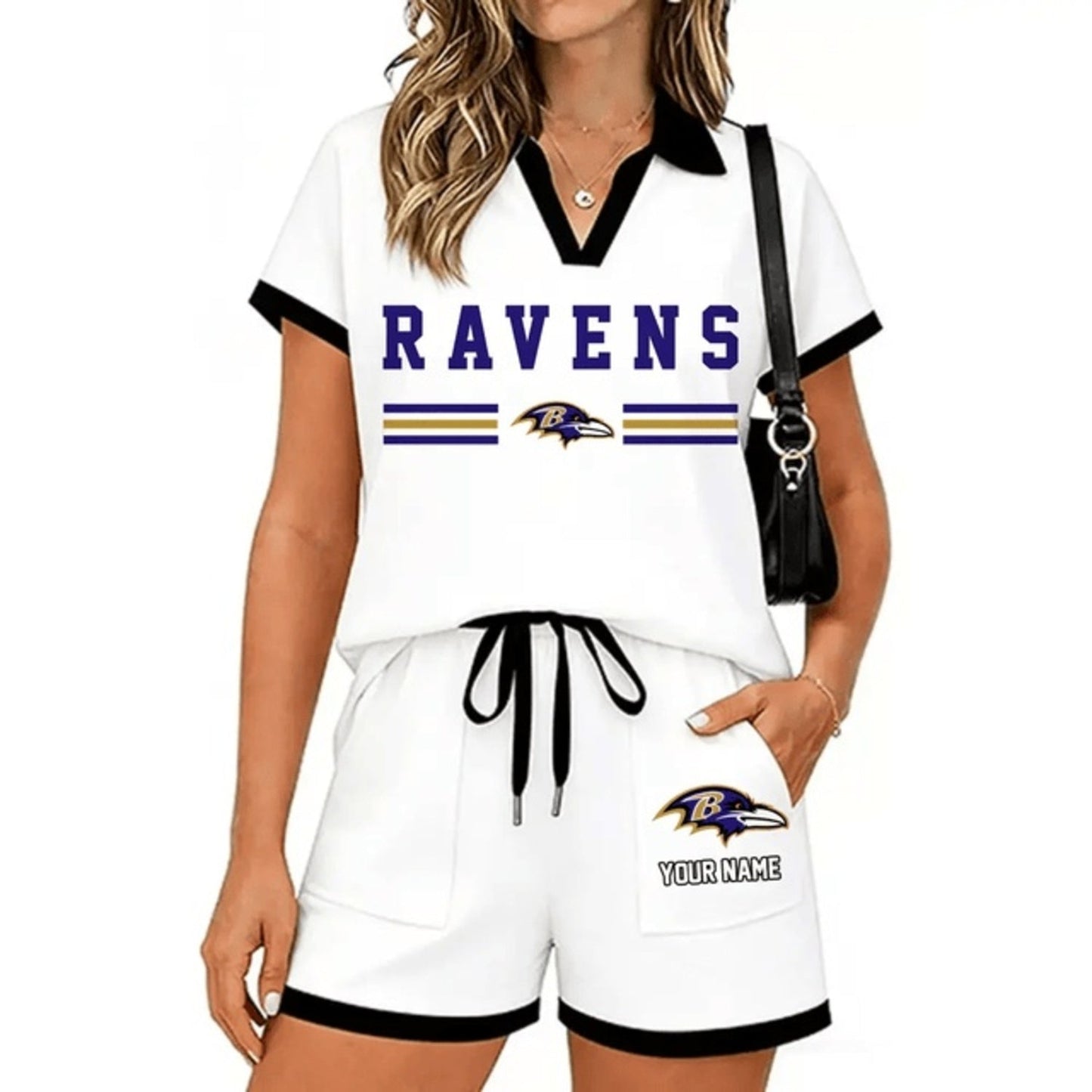 PREMIUM NFL X BAL Retro Athletic Contrast Polo Set FOR SUMMER HOLIDAY NDT NHM 100626