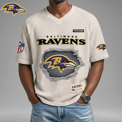 PREMIUM NFL X BR Game Day Waffle V-neck T-shirt 110626