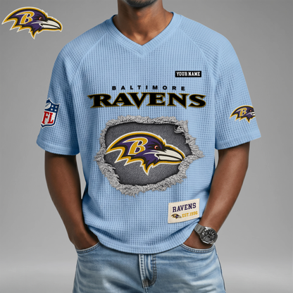 PREMIUM NFL X BR Game Day Waffle V-neck T-shirt 110626