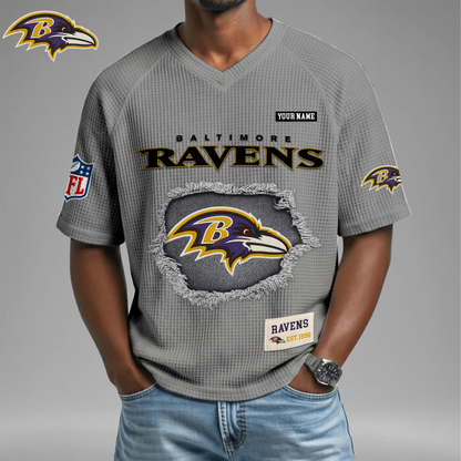 PREMIUM NFL X BR Game Day Waffle V-neck T-shirt 110626