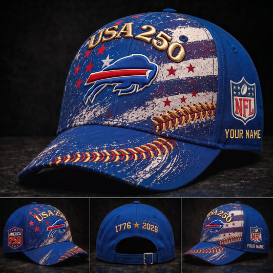 PREMIUM NFL X BUF GAMEDAY EXCLUSIVE PERSONALIZED 250 YEAR ANNIVERSARY CAP 010726