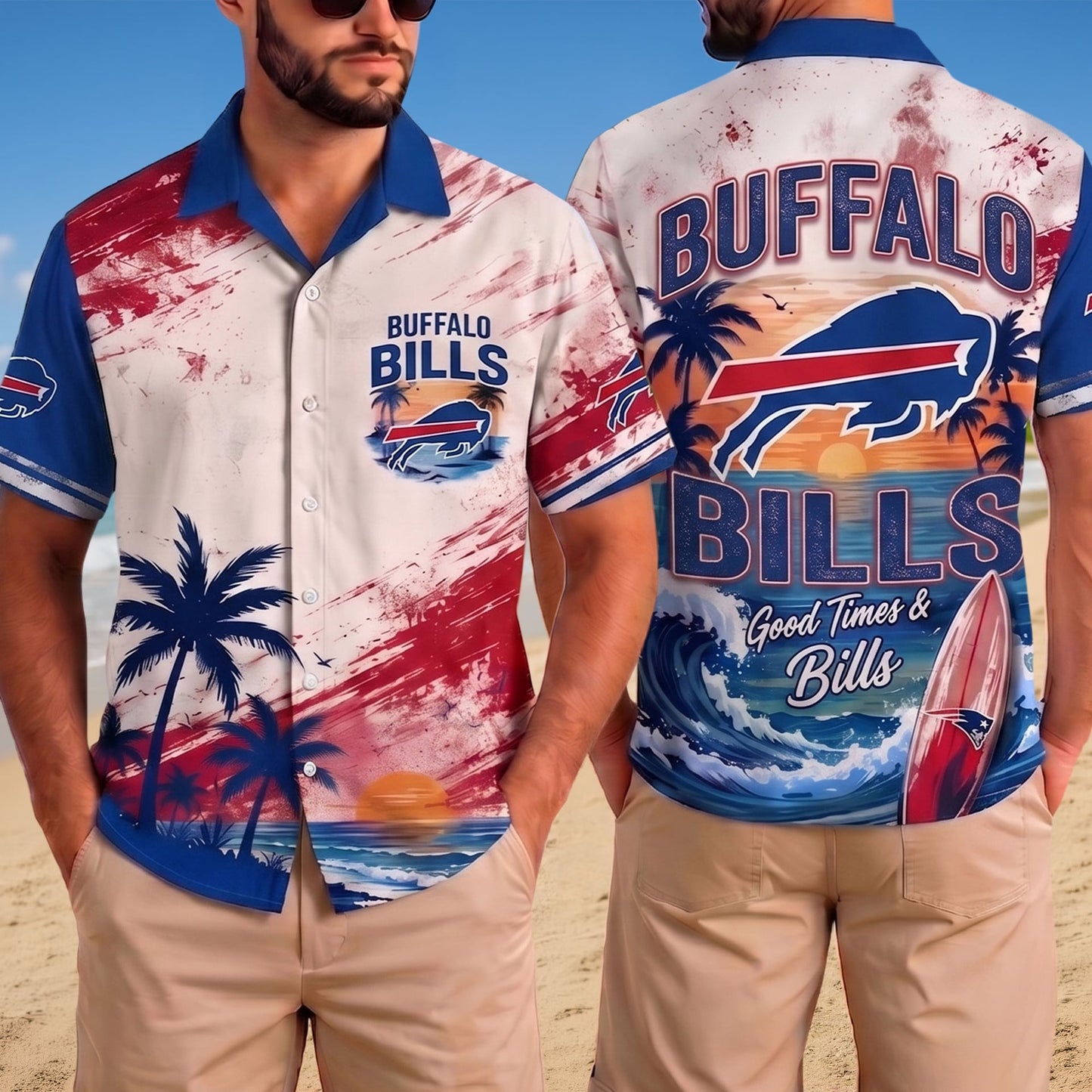 PREMIUM NFL X BUF LUXURY BEACH VIBES TEAM HAWAIIAN SHIRT 020726