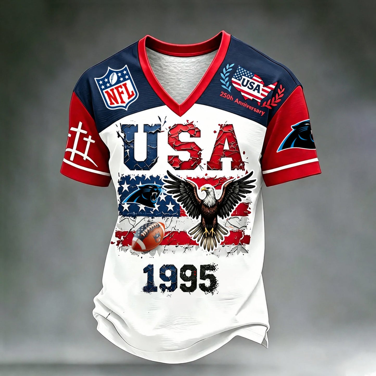 PREMIUM NFL X CAR LUXURY V-Neck T- Shirt V3 130626