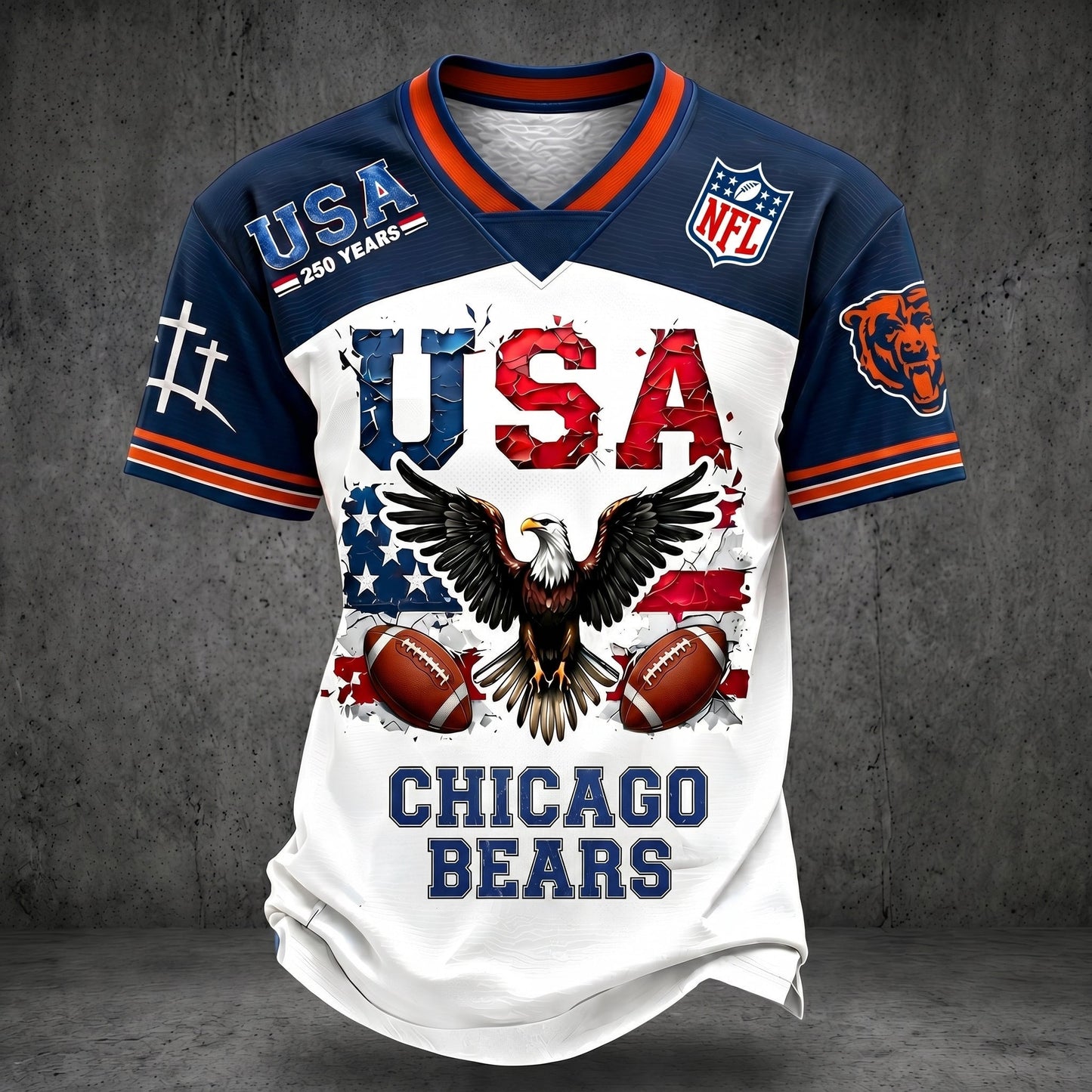 PREMIUM NFL X CB 250TH anniversary LUXURY V-Neck T- Shirt 130626
