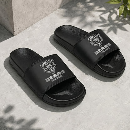 PREMIUM NFL X CB New Black Slippers All Size Custom Name FOR SUMMER HOLIDAY NDT VHM 160626