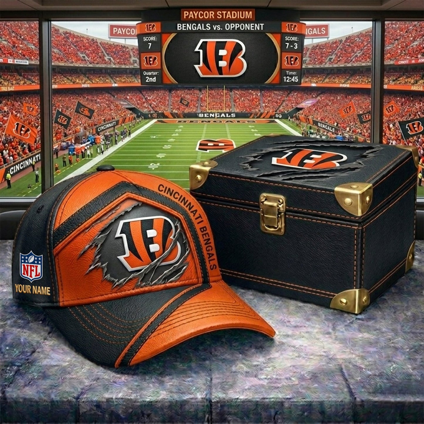 PREMIUM NFL X CIN CRACK CUSTOM NAME HAT NDT NHM 220526