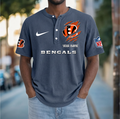 PREMIUM NFL  X  CIN Crew neck button Henry Shirt Limited Editions NDT VHM 230426