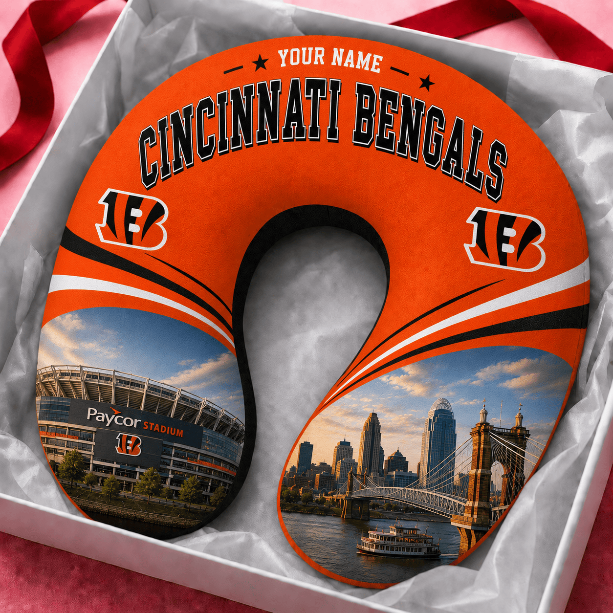 PREMIUM NFL  X CIN Special New Neck Pillow Custom  Name  100626