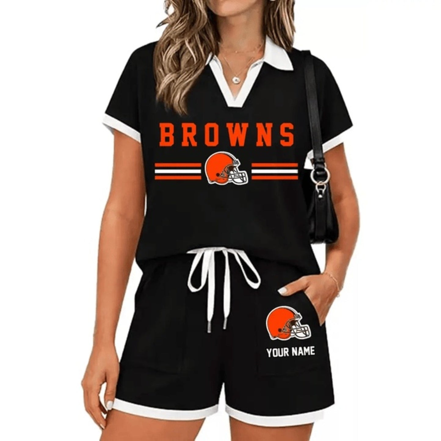 PREMIUM NFL X CLE Retro Athletic Contrast Polo Set FOR SUMMER HOLIDAY NDT NHM 100626