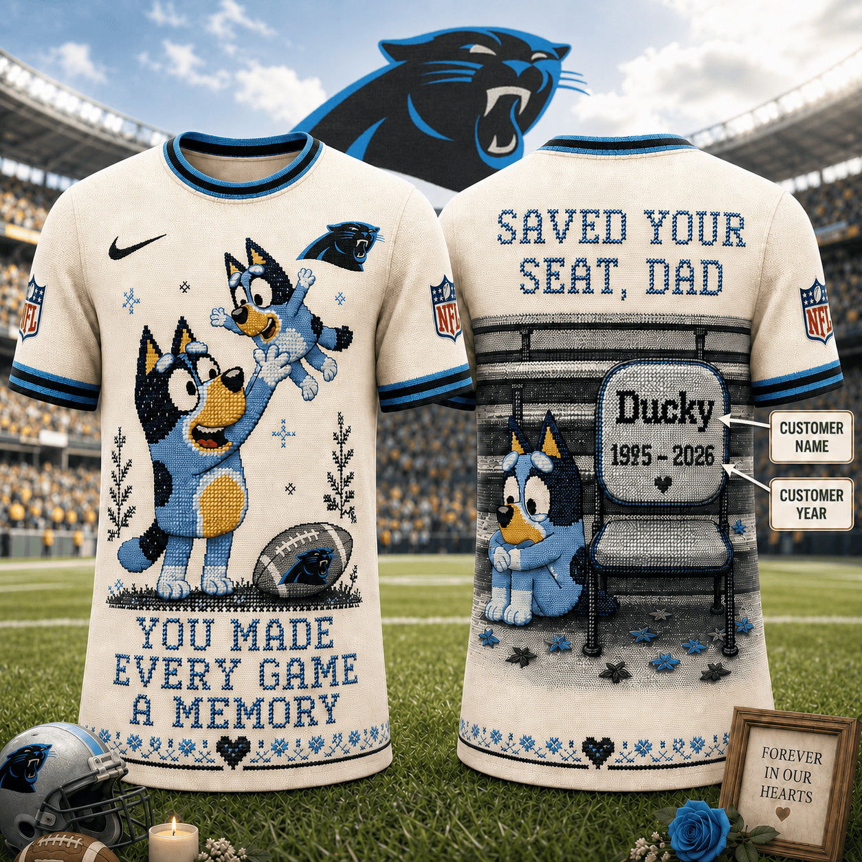 PREMIUM NFL X CP Custom Premium NFL 3D Faux-Stitch Dad Memorial Shirt NDT NTN 220526