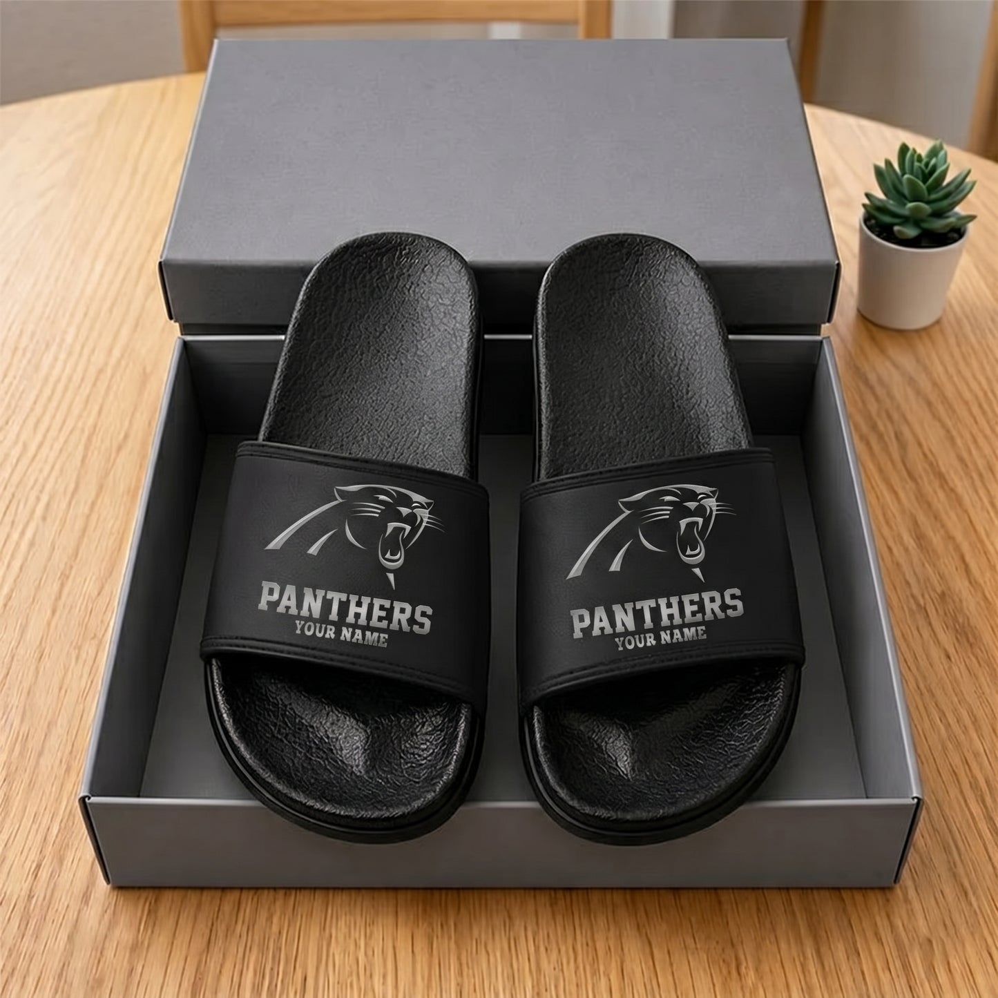 PREMIUM NFL X CP New Black Slippers All Size Custom Name FOR SUMMER HOLIDAY NDT VHM 160626