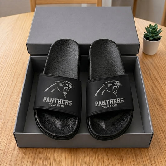PREMIUM NFL X CP New Black Slippers All Size Custom Name FOR SUMMER HOLIDAY NDT VHM 160626