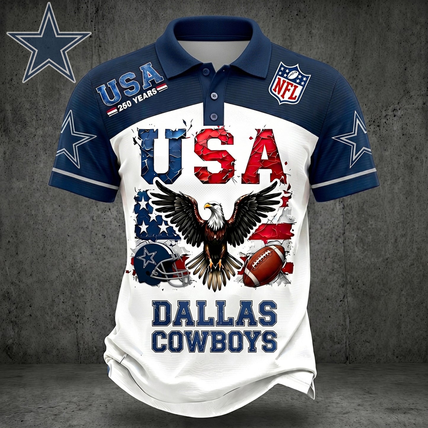 PREMIUM NFL X DAL 250TH Anniversary LUXURY POLO Shirt Shirt 170626