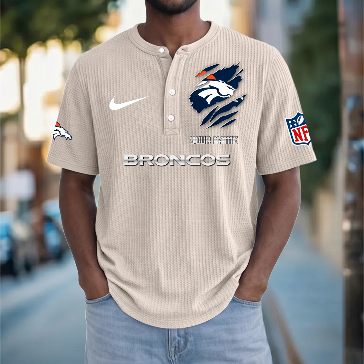 PREMIUM NFL  X  DB Crew neck button Henry Shirt Limited Editions NDT VHM 230426