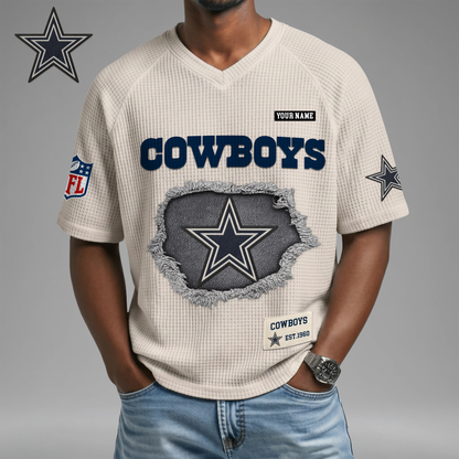 PREMIUM NFL X DC Game Day Waffle V-neck T-shirt 110626
