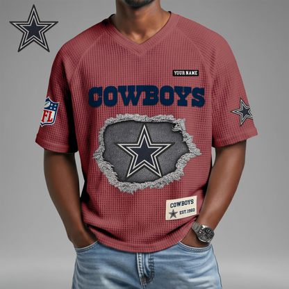 PREMIUM NFL X DC Game Day Waffle V-neck T-shirt 110626