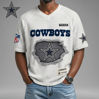 PREMIUM NFL X DC Game Day Waffle V-neck T-shirt 110626
